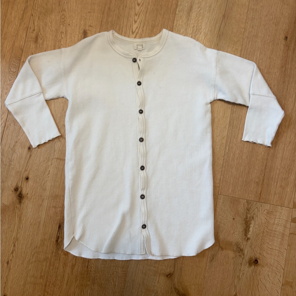 The Simple Folk waffle button up 7-8 years old